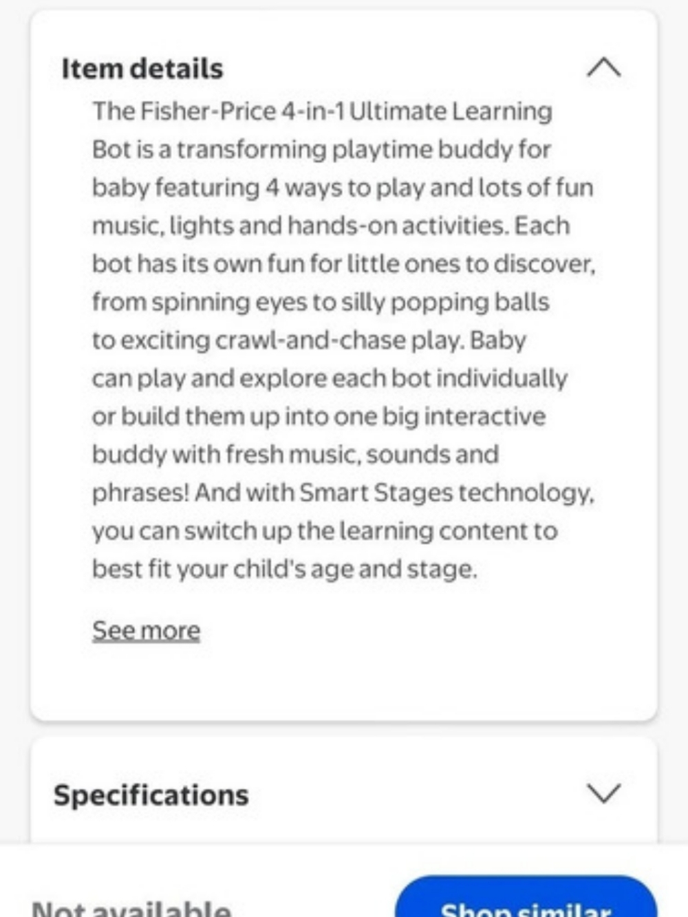 Fisher-Price 4-in-1 Ultimate Learning Bot Interactive Learning Toy. Video In Pos - Picture 3 of 5